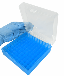 Caixa Tubo Criogênico - Alfanumérico 100 Tubos de 1,5ml a 2,0mL - Azul